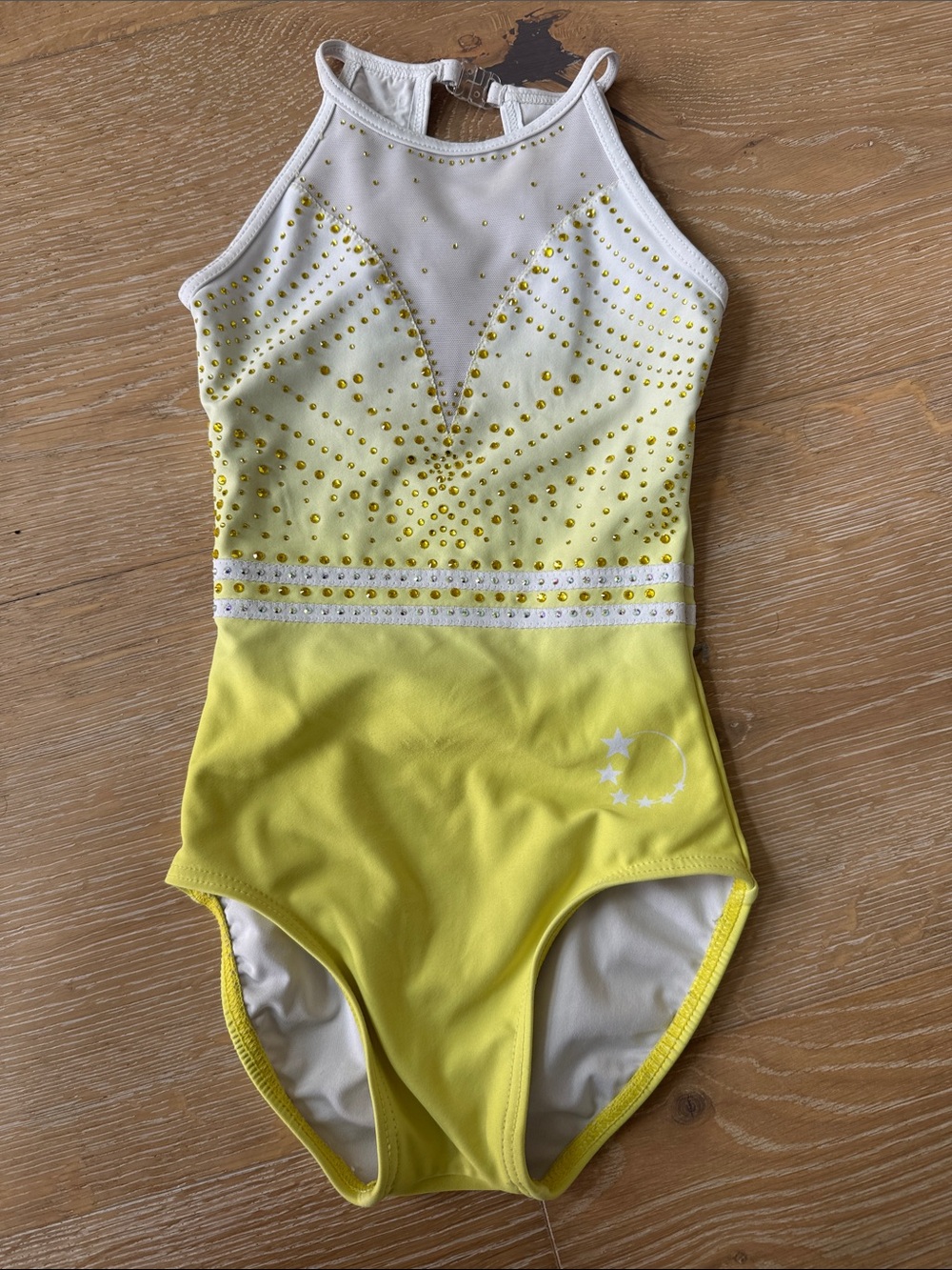 Little Stars Youth Small Yellow and White Leoatard